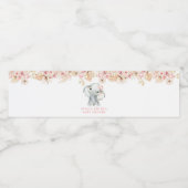 Pink Boho Elephant Girl Baby Dusche Wasser Flasche Wasserflaschenetikett (Einzelnes Label)