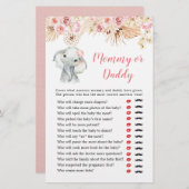 Pink Boho Elephant Girl Baby Shower Mommy oder Dad (Vorne/Hinten)