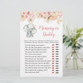 Pink Boho Elephant Girl Baby Shower Mommy oder Dad (Stehend Vorderseite)