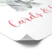 Pink Boho Elephant Girl Babyduschkarten & Geschenk Poster (Ecke)