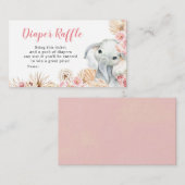 Pink Boho Elephant Girl Dusche Windeln Windelwinde Begleitkarte (Vorne/Hinten)