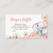 Pink Boho Elephant Girl Dusche Windeln Windelwinde