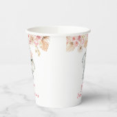 Pink Boho Elephant Girl Showball Cup Pappbecher (Links)