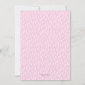 Pink Boho feather Baby Dusche Einladung (Rückseite)