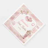 Pink Boho First Rodeo 1. Geburtstag Serviette (Ecke)