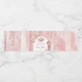 Pink Boho First Rodeo 1. Geburtstag Wasserflaschenetikett (Einzelnes Label)