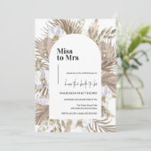 Pink Boho Floral Arch Frau Brautparty verpassen Einladung (Stehend Vorderseite)