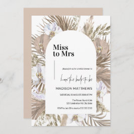 Pink Boho Floral Arch Frau Brautparty verpassen Einladung