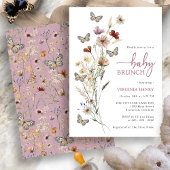 Pink Boho Floral Baby Brunch Einladung