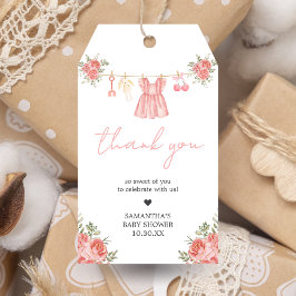 Pink Boho Floral Baby Dusche Fevor Tags Geschenkanhänger