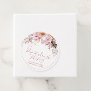 Pink Boho Floral Baby Dusche Pop Es Gefallen Tags Geschenkanhänger