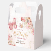 Pink Boho Floral Butterfly Babydusche Geschenkschachtel (Geöffnet)