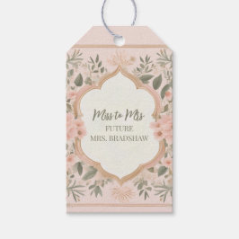 Pink Boho Floral Geschenkanhänger
