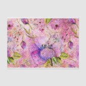PINK BOHO FLORAL GRUNGE DECOUPAGE SEIDENPAPIER (Vorderseite)