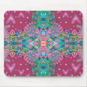 Pink Boho Floral Herzmuster fröhlich Hübsch Mousepad (Vorne)