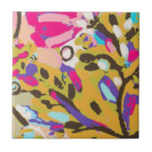 Pink Boho Floral I Fliese (Vorderseite)