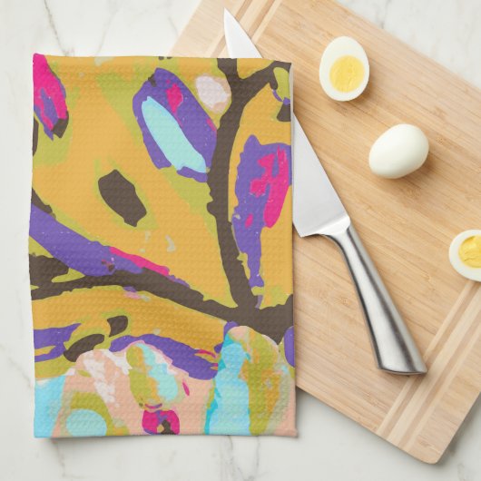 Pink Boho Floral I Geschirrtuch (Viertel Falte)