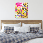 Pink Boho Floral I Leinwanddruck (Insitu (Schlafzimmer))
