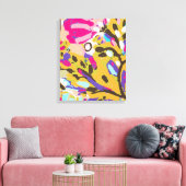 Pink Boho Floral I Leinwanddruck (Insitu (Wohnzimmer))
