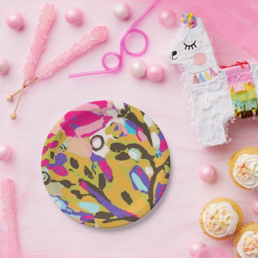 Pink Boho Floral I Pappteller (Party)