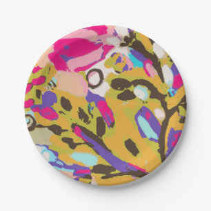 Pink Boho Floral I Pappteller