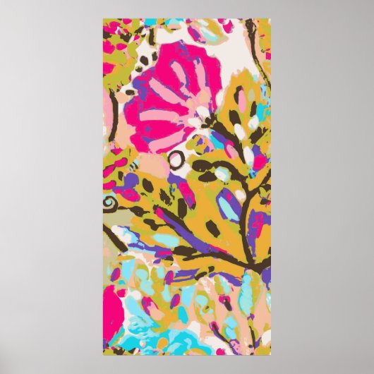 Pink Boho Floral I Poster (Vorne)