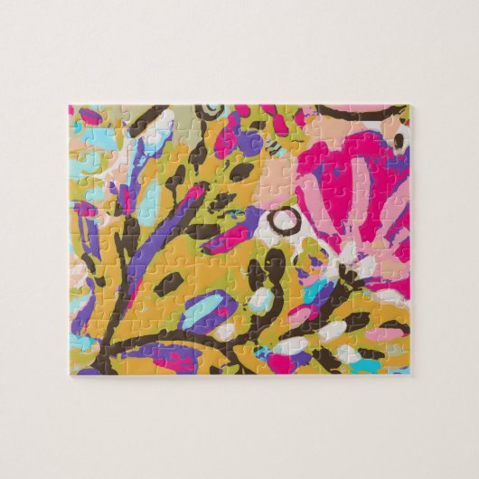 Pink Boho Floral I Puzzle (Horizontal)