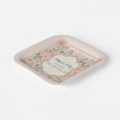 Pink Boho Floral Pappteller (Gewinkelt)