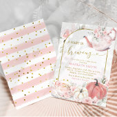 Pink Boho Floral Pumpkin Ein Baby braut Einladung