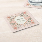 Pink Boho Floral Rechteckiger Pappuntersetzer (angewinkelt)
