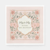 Pink Boho Floral Serviette (Vorderseite)