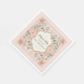 Pink Boho Floral Serviette (Ecke)