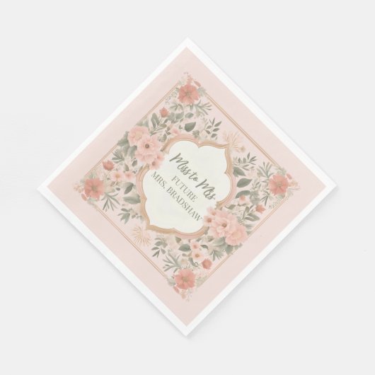 Pink Boho Floral Serviette (Ecke)