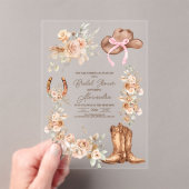 Pink Boho Floral Western Brautparty Acryleinladungen (Insitu (Handheld))