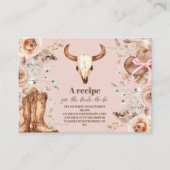 Pink Boho Floral Western Brautparty Begleitkarte (Vorderseite)
