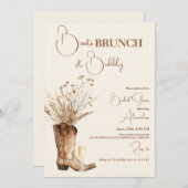 Pink Boho Floral Western Brautparty Einladung (Vorne/Hinten)