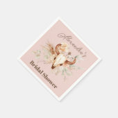 Pink Boho Floral Western Brautparty Serviette (Ecke)