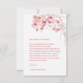 Pink Boho  Flowers Thank You Card Dankeskarte (Rückseite)