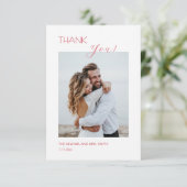 Pink Boho  Flowers Thank You Card Dankeskarte (Stehend Vorderseite)