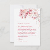 Pink Boho  Flowers Thank You Card Dankeskarte (Rückseite)