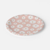 Pink Boho Gänseblümchen Geburtstagsfeier Pappteller (Schrägansicht)