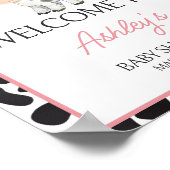 Pink Boho Highland Cow Willkommen Poster (Ecke)