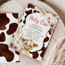 Pink Boho Highland Kuh Ich bin ein Mädchen ersten