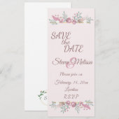 Pink Boho Hochzeit individuell anpassbar Einladung (Vorne/Hinten)