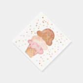 Pink Boho Ice Creme Cone Confetti Papier Napkins Serviette (Ecke)