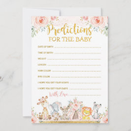 Pink Boho Jungle Tiere Vorhersagen für Babykarte Einladung
