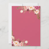 Pink Boho Kinderdusche Einladung (Rückseite)