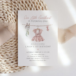 Pink Boho Little Sweetheart Valentines Geburtstag Einladung