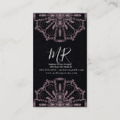 Pink Boho Mandala Yoga Macrame Business Card Visitenkarte (Rückseite)