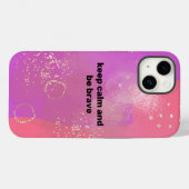 Pink Boho minimalist Ephemera Case-Mate iPhone Hülle (Rückseite (Horizontal))